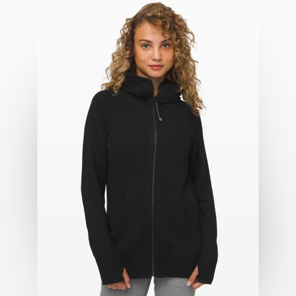 Lululemon Athletica Black Scuba Full-Zip Sweater